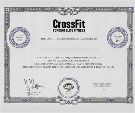 crossfit level 1 certification cost.